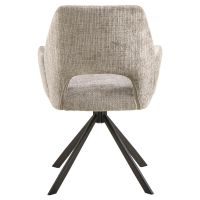 Nøra Linsa draaibare armstoel | zwart metaal onderstel | stof Juto - grijs