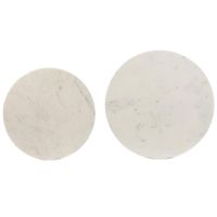 Perlato bijzettafel set van 2 - marmer wit/antiek brons