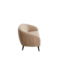 Almond 2-zitsbank - teddy zand/hout zwart