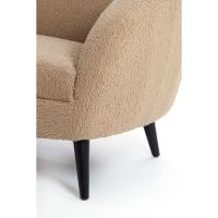 Almond 2-zitsbank - teddy zand/hout zwart