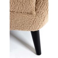 Almond 2-zitsbank - teddy zand/hout zwart