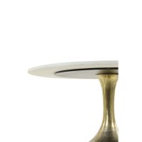 Rickerd salontafel Ø76x36 cm - wit marmer+antiek brons
