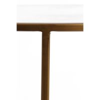 Ferati ronde bijzettafels set van 2 - glas helder/goud