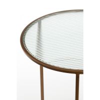 Ferati ronde bijzettafels set van 2 - glas helder/goud