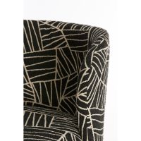 Light & Living Dieyda fauteuil - zwart/wit