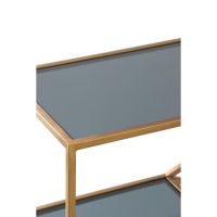 Aino sidetable - glas smoke/antiek brons