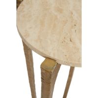 Kanae bijzettafel set van 2 - travert zand/antiek brons