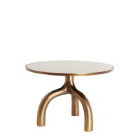 Light & Living Mello salontafel Ø65 cm - glans bruin brons/glas taupe