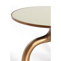 Light & Living Mello salontafel Ø65 cm - glans bruin brons/glas taupe