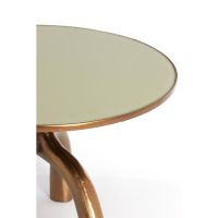 Light & Living Mello salontafel Ø65 cm - glans bruin brons/glas taupe