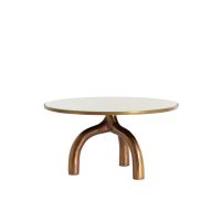Mello salontafel Ø76 cm - glans bruin brons/glas taupe