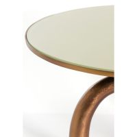 Mello salontafel Ø76 cm - glans bruin brons/glas taupe
