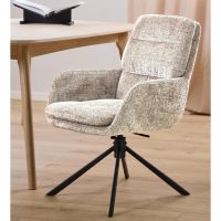 Sila draaibare armstoel | zwart metaal onderstel | stof Juto