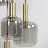 Lekar hanglamp Ø83.5 cm 9L antiek brons/smoke glas van het woonmerk Light & Living