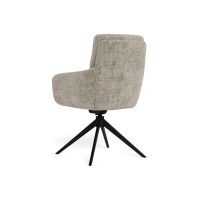 Nøra Tess armstoel | zwart metaal onderstel | stof Juto - grijs