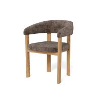 Nøra Pippa armstoel | zwart metaal onderstel | stof Juto - bruin