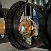 Guus hanglamp 4L ring geperforeerd - charcoal