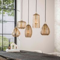 Ruby hanglamp glas horizontaal 5-lichts - smoke bruin