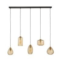 Ruby hanglamp glas horizontaal 5-lichts - smoke bruin