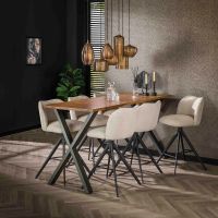 Ruby hanglamp gestreept glas 7L - amberkleurig