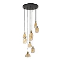 Ricardo hanglamp 9L getrapt - amberkleurig glas