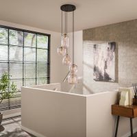 Jules hanglamp 5L vierkant patroon getrapt - transparant