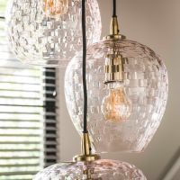 Jules hanglamp 5L vierkant patroon getrapt - transparant