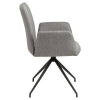 Nøra Waylor draaibare armstoel | zwart metaal onderstel | stof Malmo - lichtgrijs