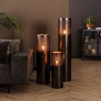 Odetta vloerlamp cilinder zwart nikkel ø20 x 60 cm van het woonmerk Fraaai