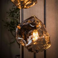 Fraaai Rots vloerlamp getrapt 3-lichts - chroom glas