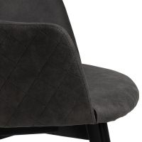 Nøra Freja armstoel | zwart metaal onderstel | stof Preston - antraciet