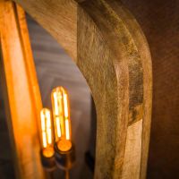 Hollie vloerlamp 3L - massief mangohout naturel