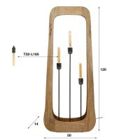 Hollie vloerlamp 3L - massief mangohout naturel