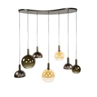 Amira hanglamp 4+3-lichts - sienna bruin