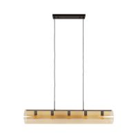 Clarke hanglamp 5L tube amber glas - artic zwart