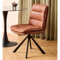 Olin draaistoel | zwart metaal onderstel | PU retro - beige