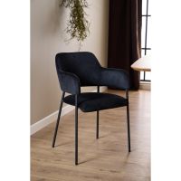 Nøra Barko armstoel | zwart metaal onderstel | stof Dublin - zwart