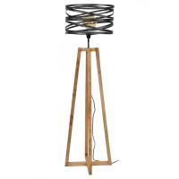 Lewis vloerlamp twist houten kruisframe - grijs