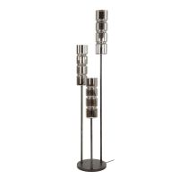 Duncan vloerlamp 3L getrapt cylinder glas - artic zwart