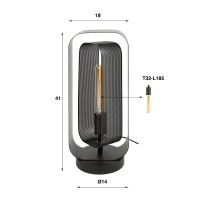 Kasey tafellamp 1L - artic zwart