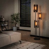 Kasey vloerlamp 3L - artic zwart