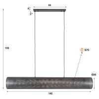 Selena hanglamp 7L koker X mesh