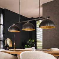 Leonie hanglamp 3L halfronde kap-ribbel