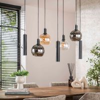 Fraaai Bruno hanglamp tricolore 4+3-lichts - artic zwart