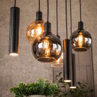 Fraaai Bruno hanglamp tricolore 4+3-lichts - artic zwart