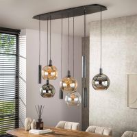 Fraaai Bruno hanglamp 5+4 lichts - zwart