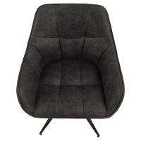 Nila armstoel | zwart metaal onderstel | stof Preston - antraciet