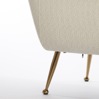 Vinstra fauteuil bouclé wit/goud van het woonmerk Light&Living