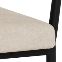 Nøra Lievy armstoel | zwart metaal onderstel | stof Apia - zand