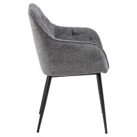 Kari armstoel | zwart metaal onderstel | stof Skyland - antraciet